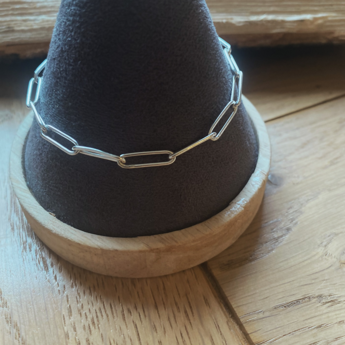 Sterling Silver Paper Chain Bracelet - Luna Link - various lengths