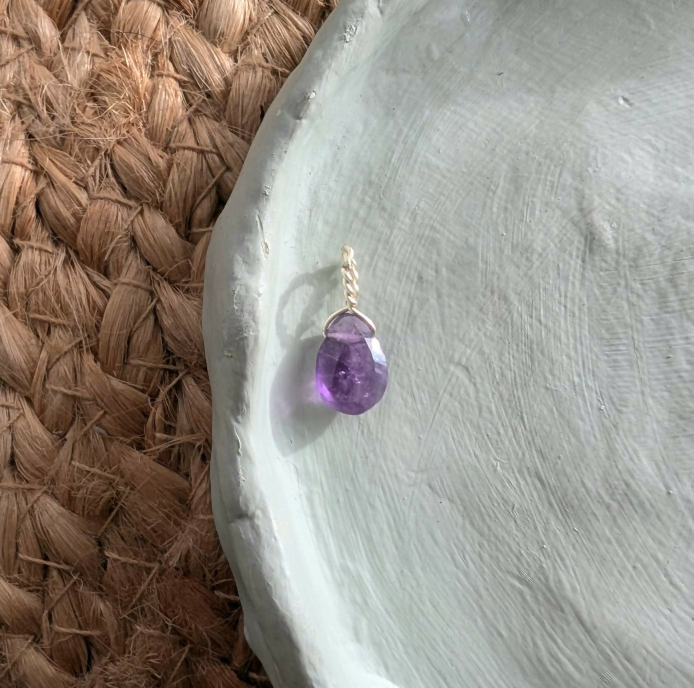 Sterling Silver Amethyst Teardrop Pendant With 18 Inch Chain