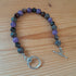 Tibetan Silver toggle Catch Bracelet with Coffee Snowflake Jasper, Faceted Indian Agate and Amethyst.