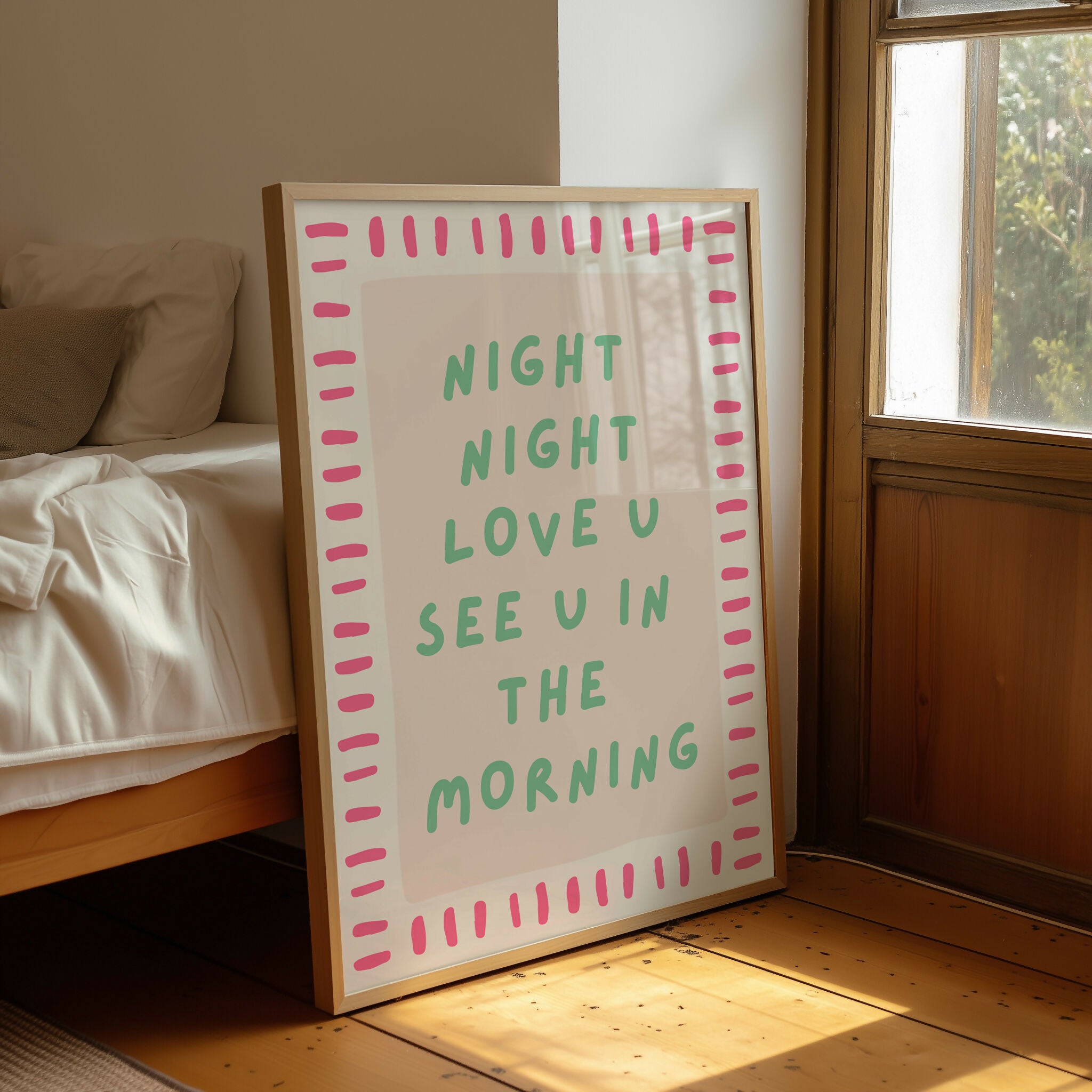 Night Night Love U Bedroom Print