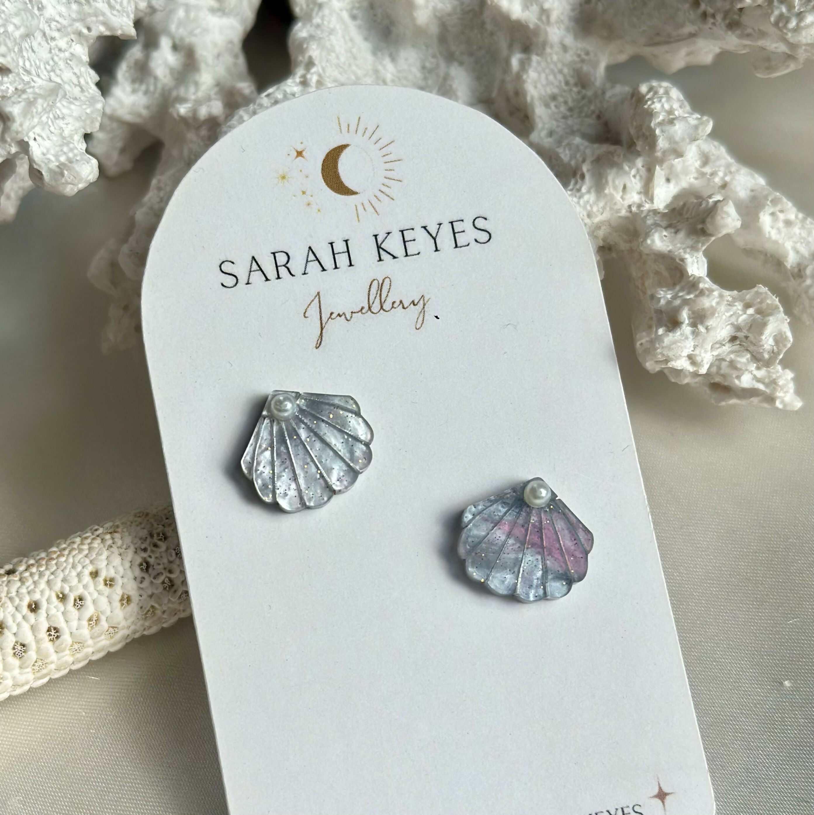 Pastel Seashell Studs