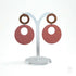 Textured Clay and Walnut Wood Drop Earrings in Soft Terracotta