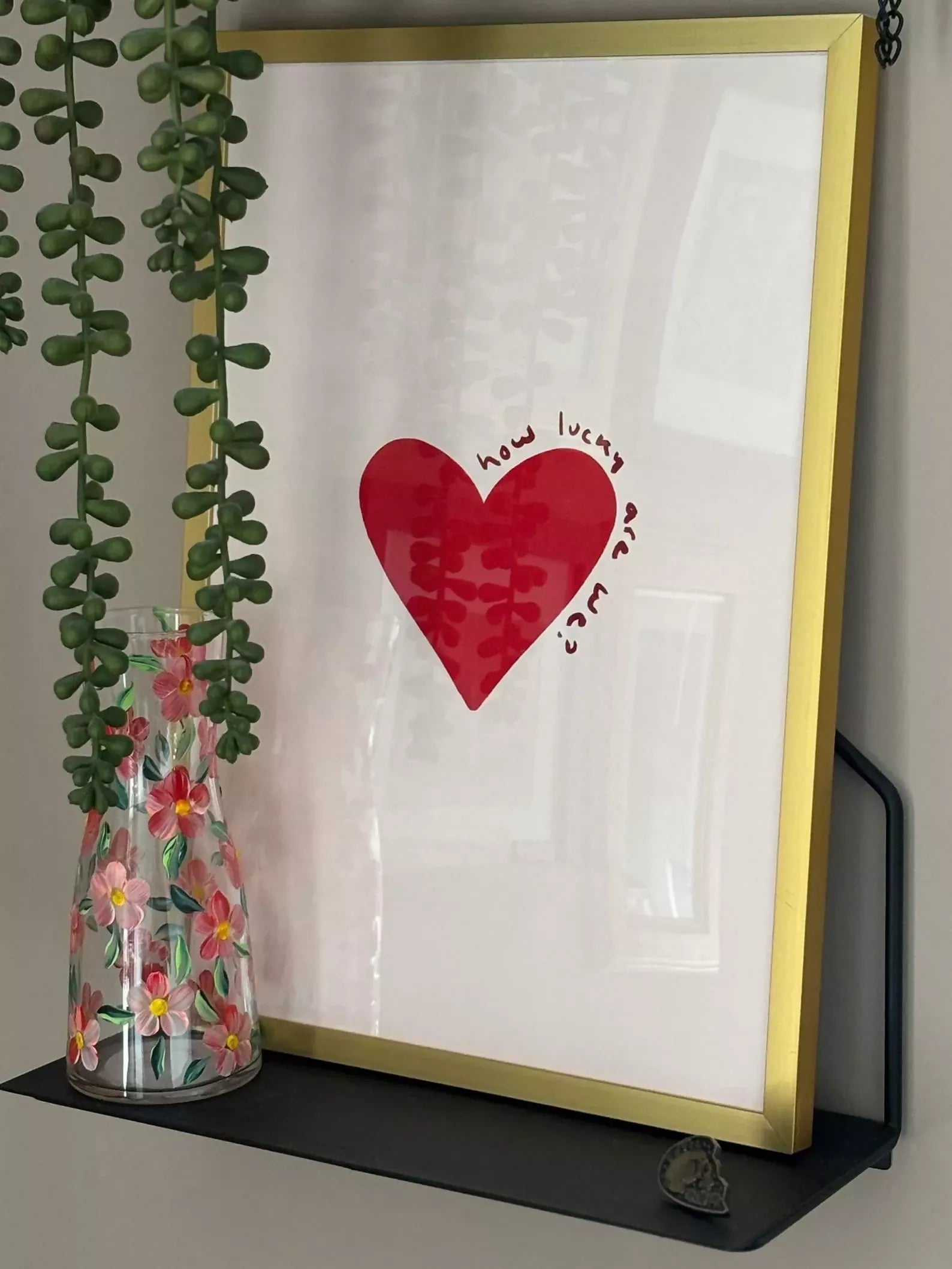 How Lucky Are We – Hand Drawn Red Love Print