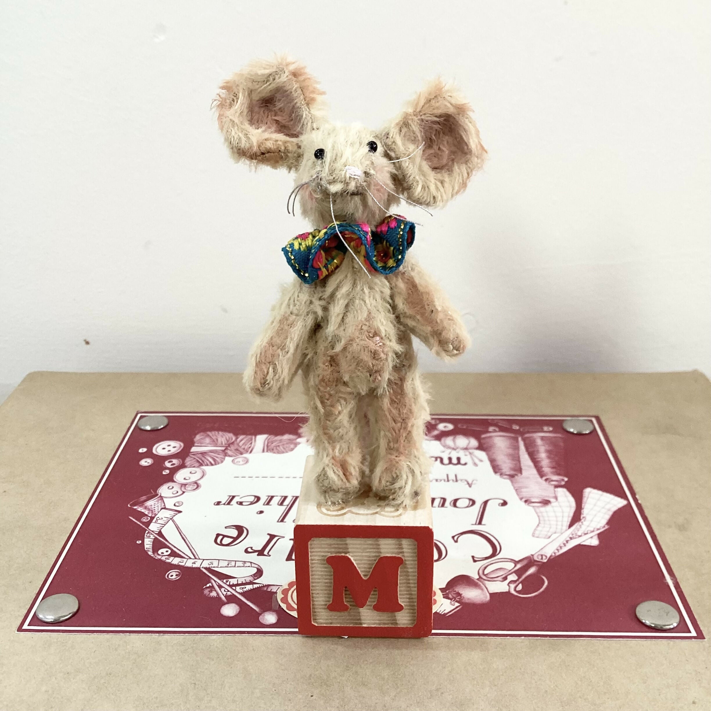 Miniature Mouse On Block Ornament
