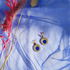 Gold Inlayed Circles Cobalt Blue