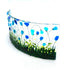Small Fused Glass Flower Meadow Curve (Blues)
