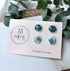 Clay Stud Pack - Deep Blue & Gold and Aqua Pattern Studs