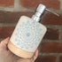 Hand Painted Dot Mandala Scandi Soap Dispenser: Baby Blue and white