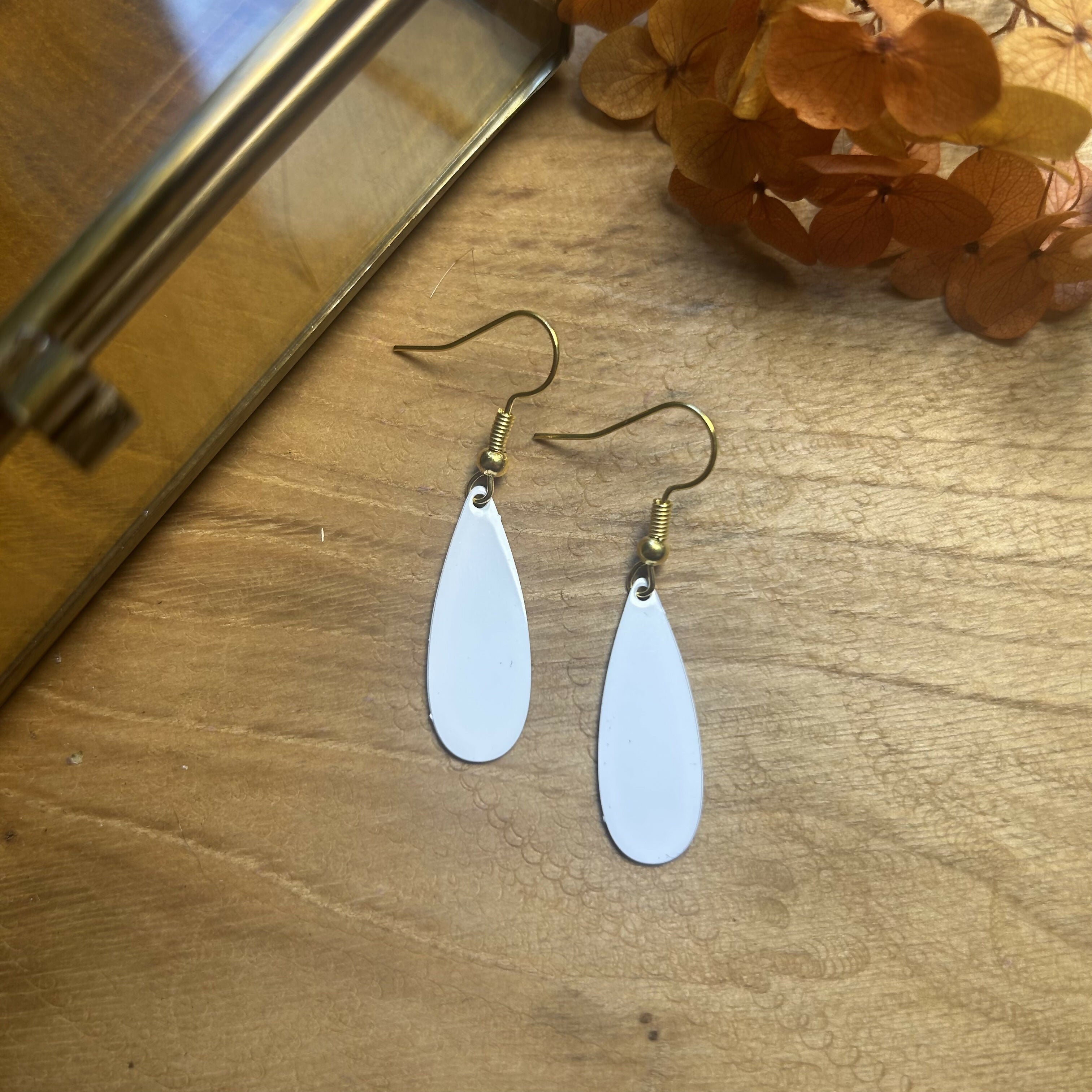 Lovely White Tear Drop Earrings