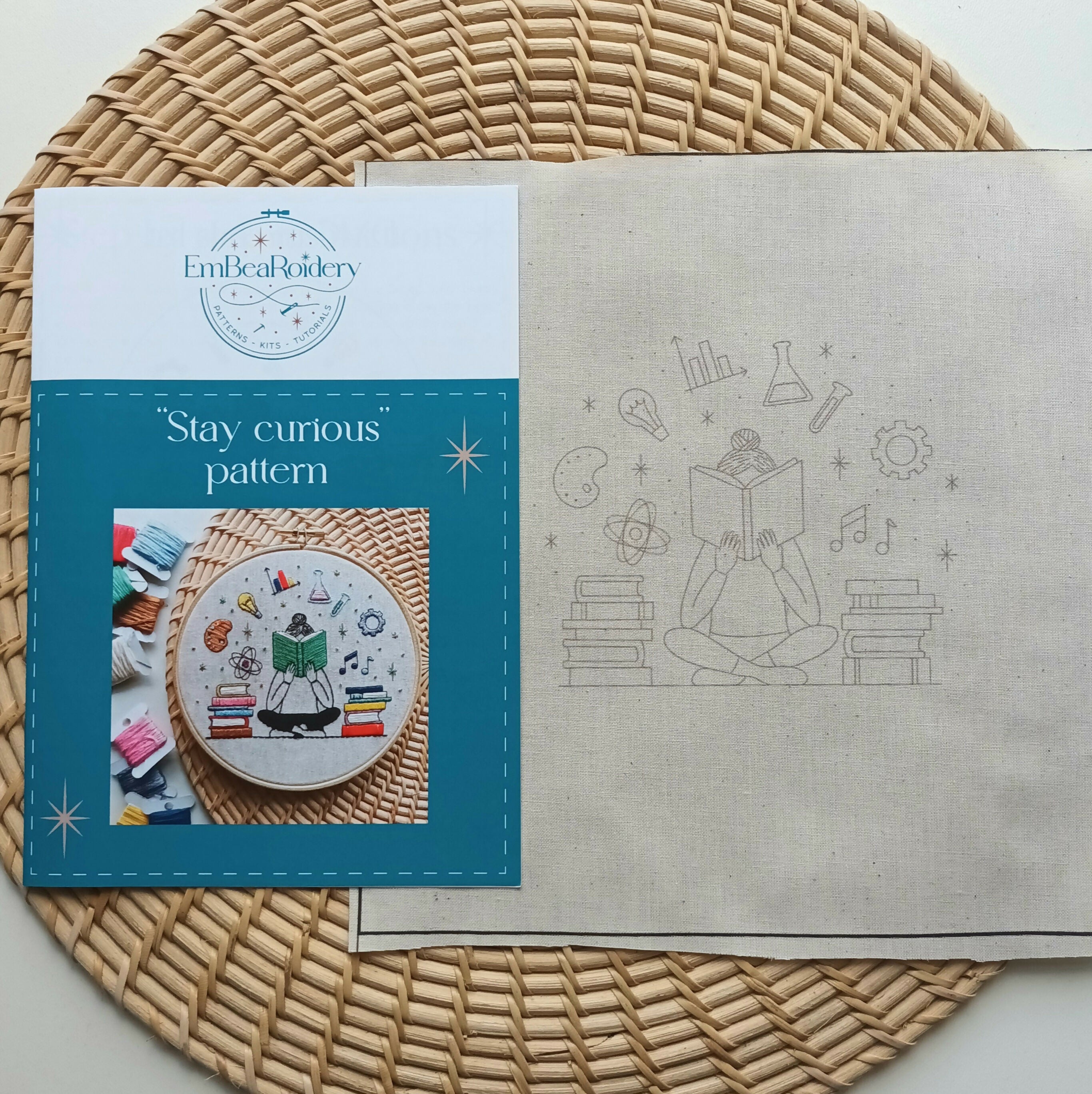Preprinted Embroidery Pattern For Beginners - Stay Curious