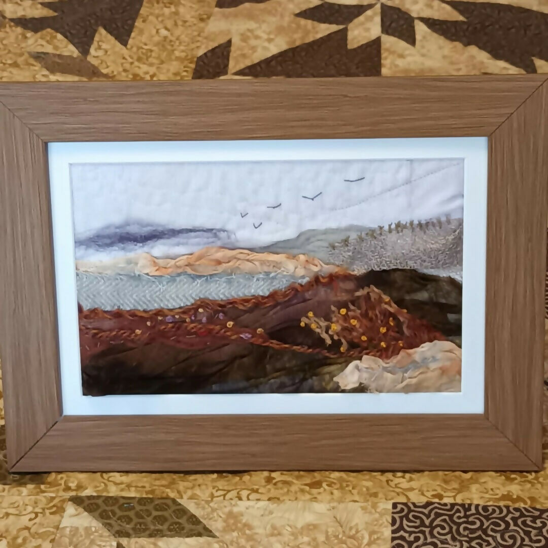 CALMNESS - Handmade Textile Landscape Collage