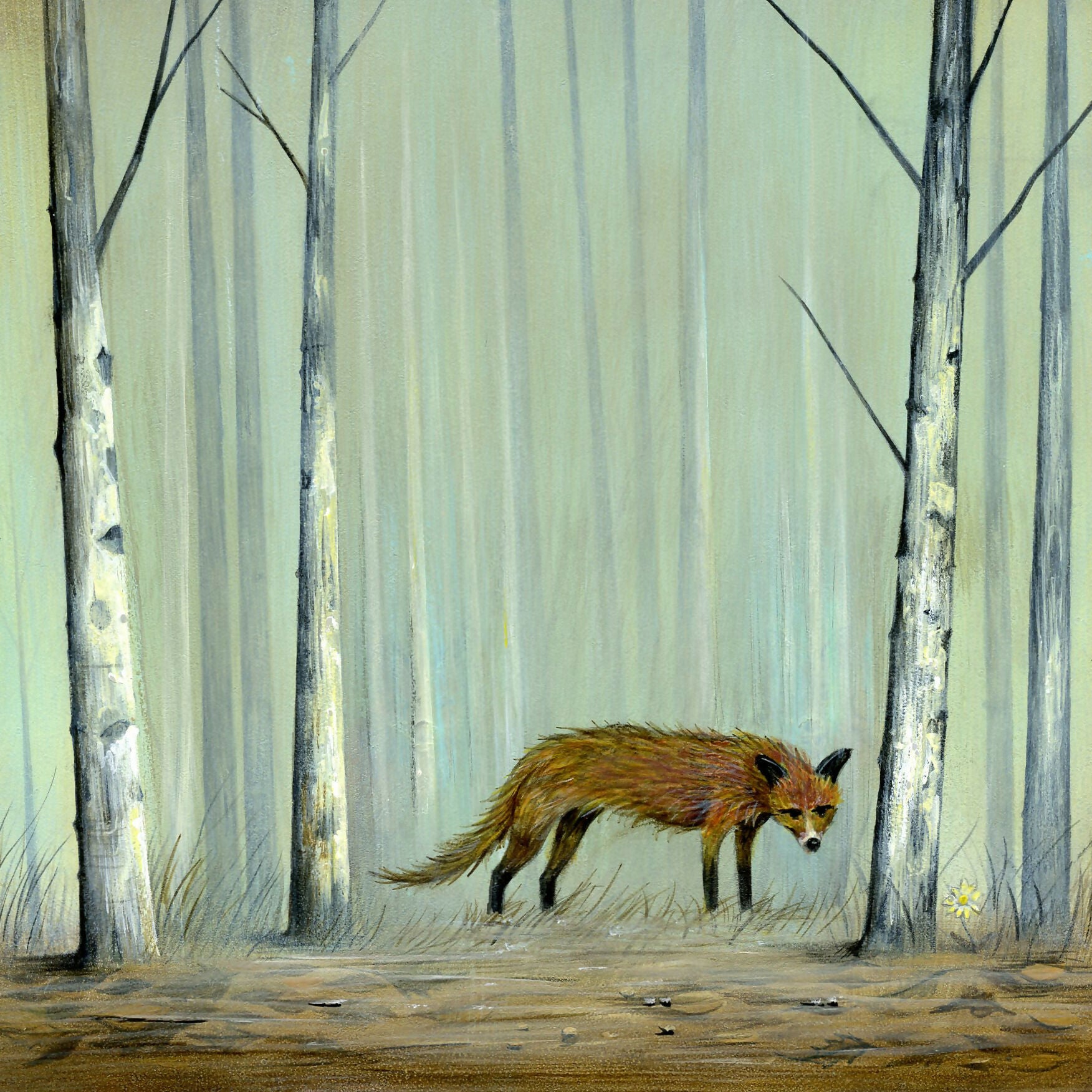 Forest Fox 10"x10" Print