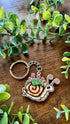 Sadie the Snail Wooden Keyring