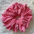 Pink Embroidered Cotton Scrunchies