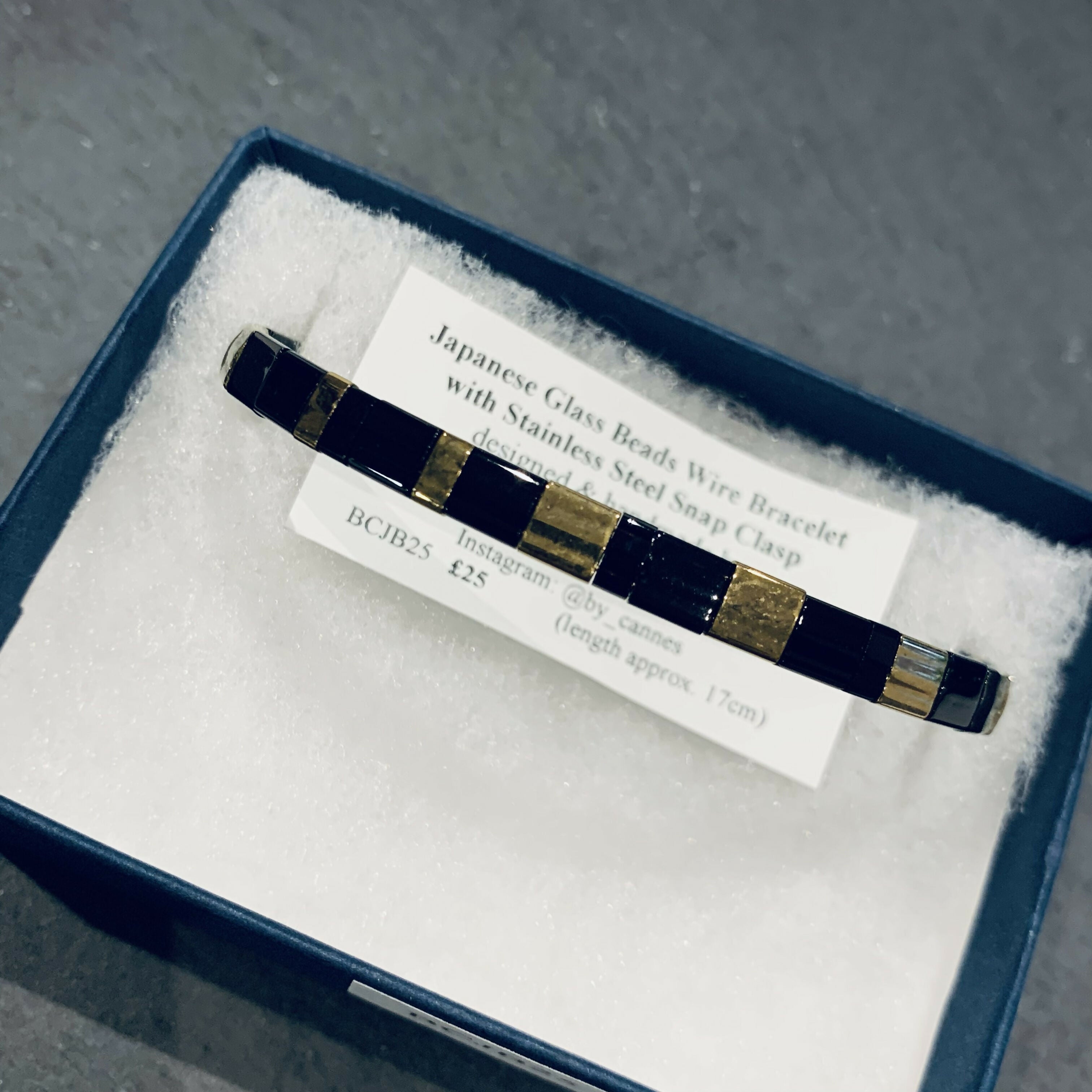Japanese Tila Glass Bead Bracelet - Black