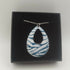 Blue and White Striped Enamel Pendant