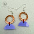 Lilac & Red Acrylic Hand-Hammered Copper Earrings