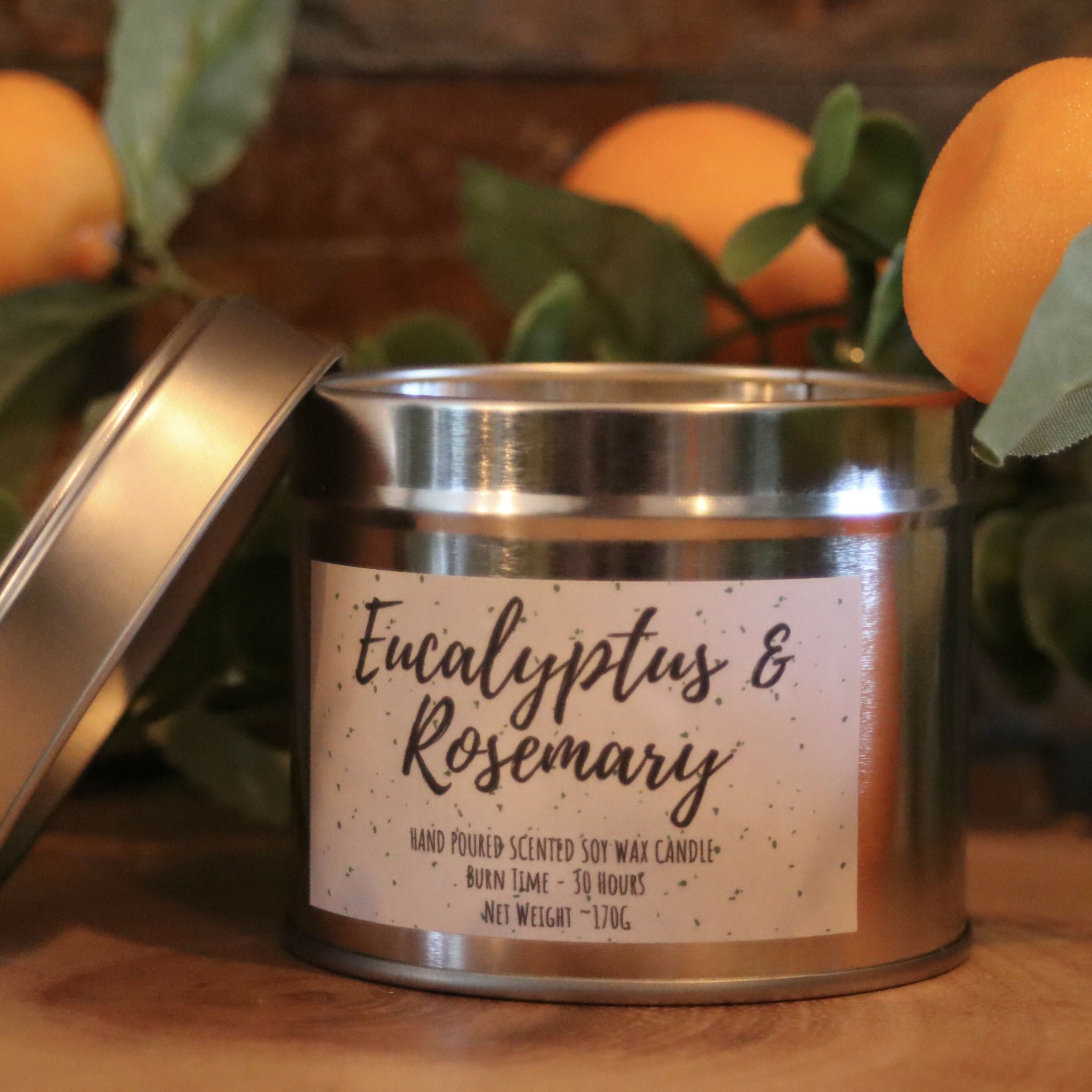 Hand Poured Soy Wax Candle - Eucalyptus & Rosemary