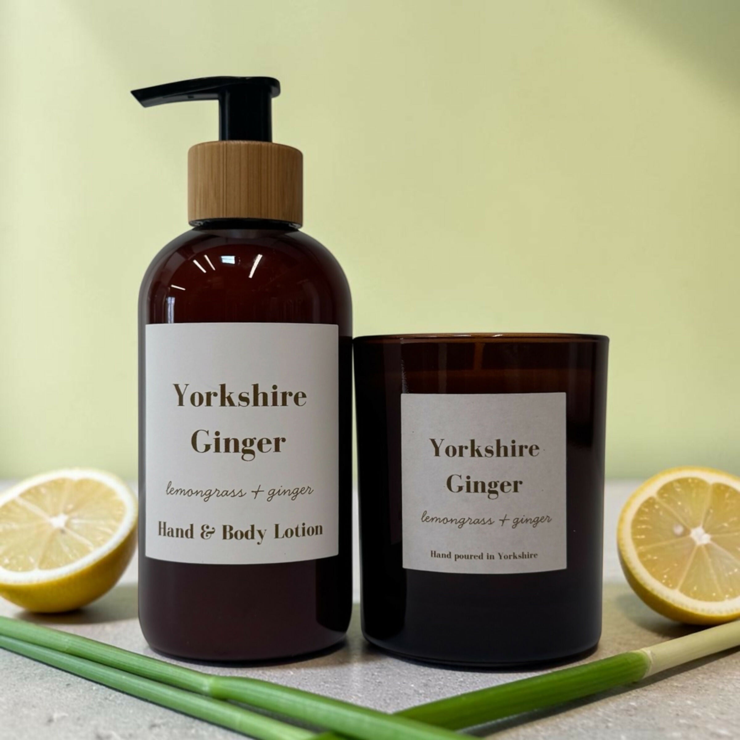 Yorkshire Ginger - Lemongrass and Ginger Candle and Hand Care Gift Set