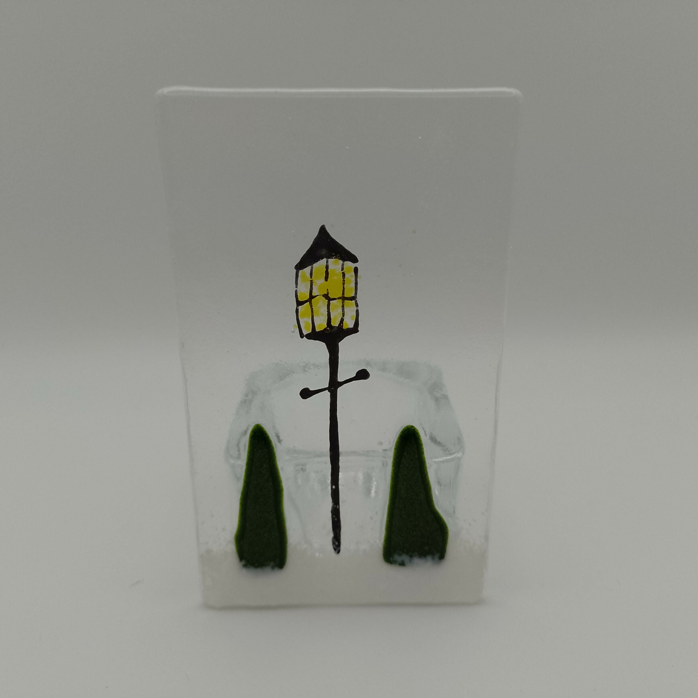 Fused Glass Christmas Tree and Light Tealight