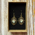 Hand Embroidered Brown Floral Vintage Style Earrings
