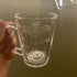 Etched glass tea mug