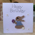 Happy Birthday Crocheted card with Rabbit or Elephant