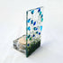 Handmade Fused Glass Tea Light Holder With Blue Flowers