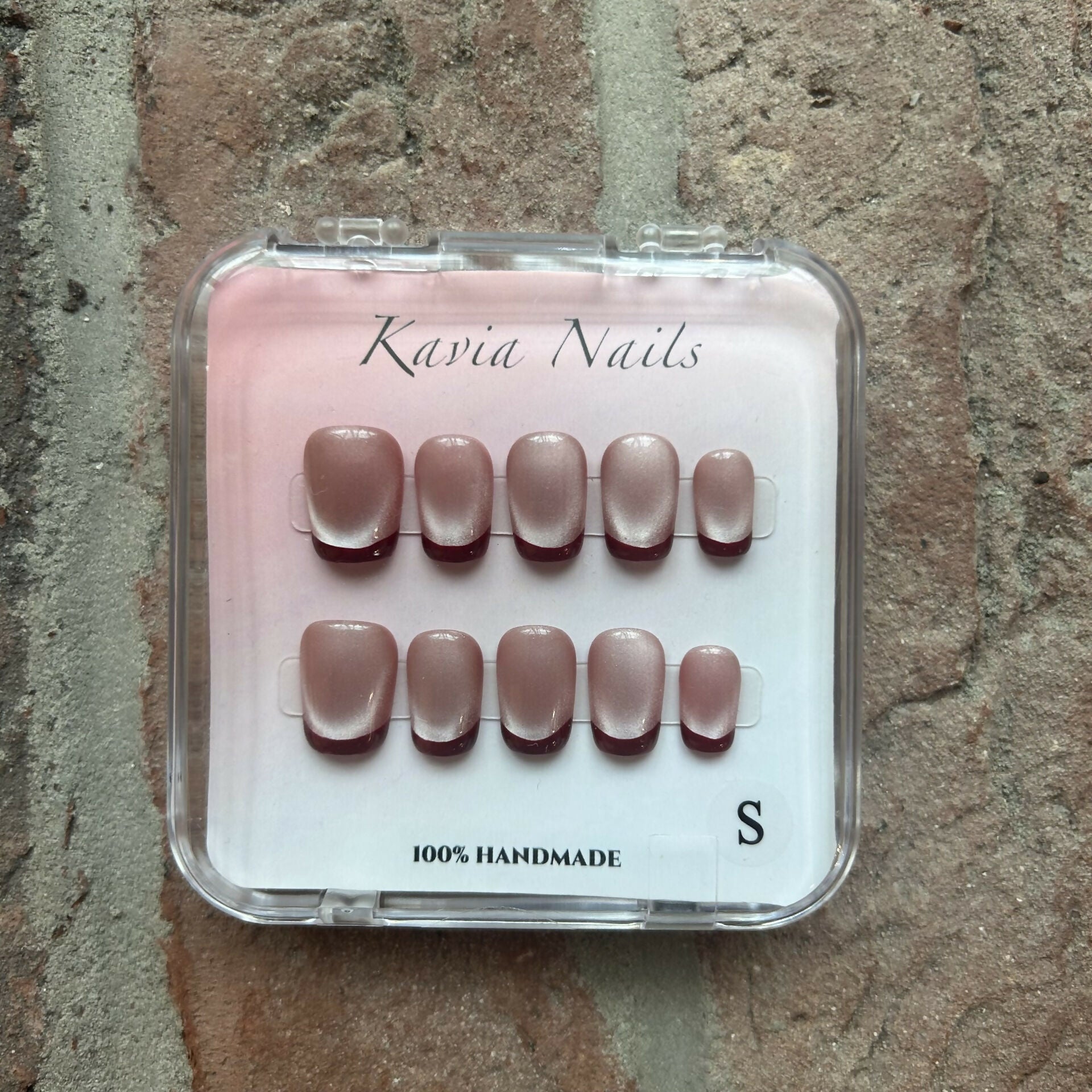 Cherry Red French Tips - Reusable handmade press-ons