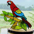 Stained Glass Macaw Parrot Ornament