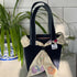 Unique Handcrafted Cute Denim Tote Bag Handbag Made From Upcycled Jeans With Flower Decoration