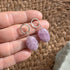 Sterling Silver Amethyst Dangle Earrings with Silver Studs