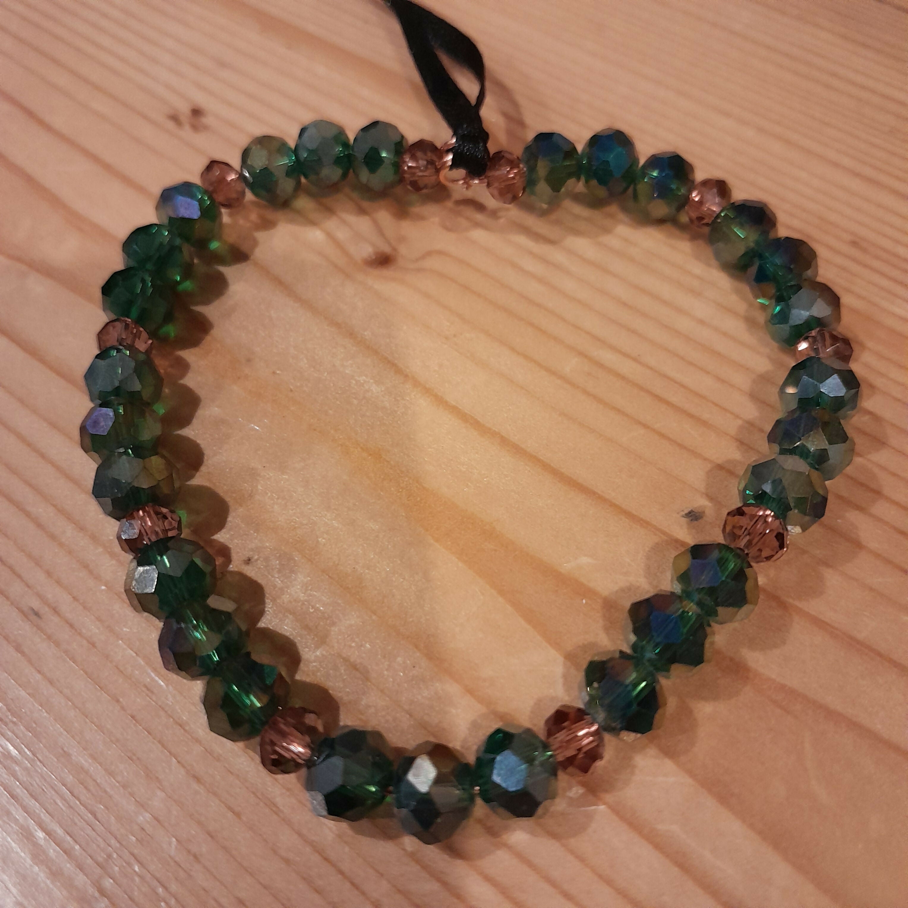 Love Token/Tree Jewellery with Faceted Glass Beads on Pure copper Wire.