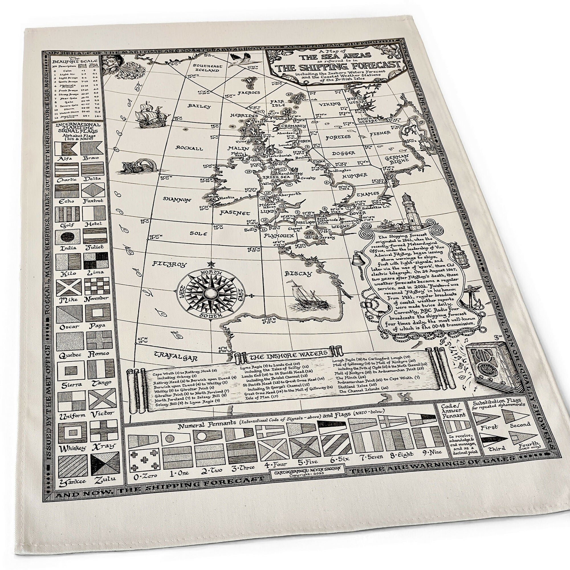 Shipping Forecast Map Tea Towel