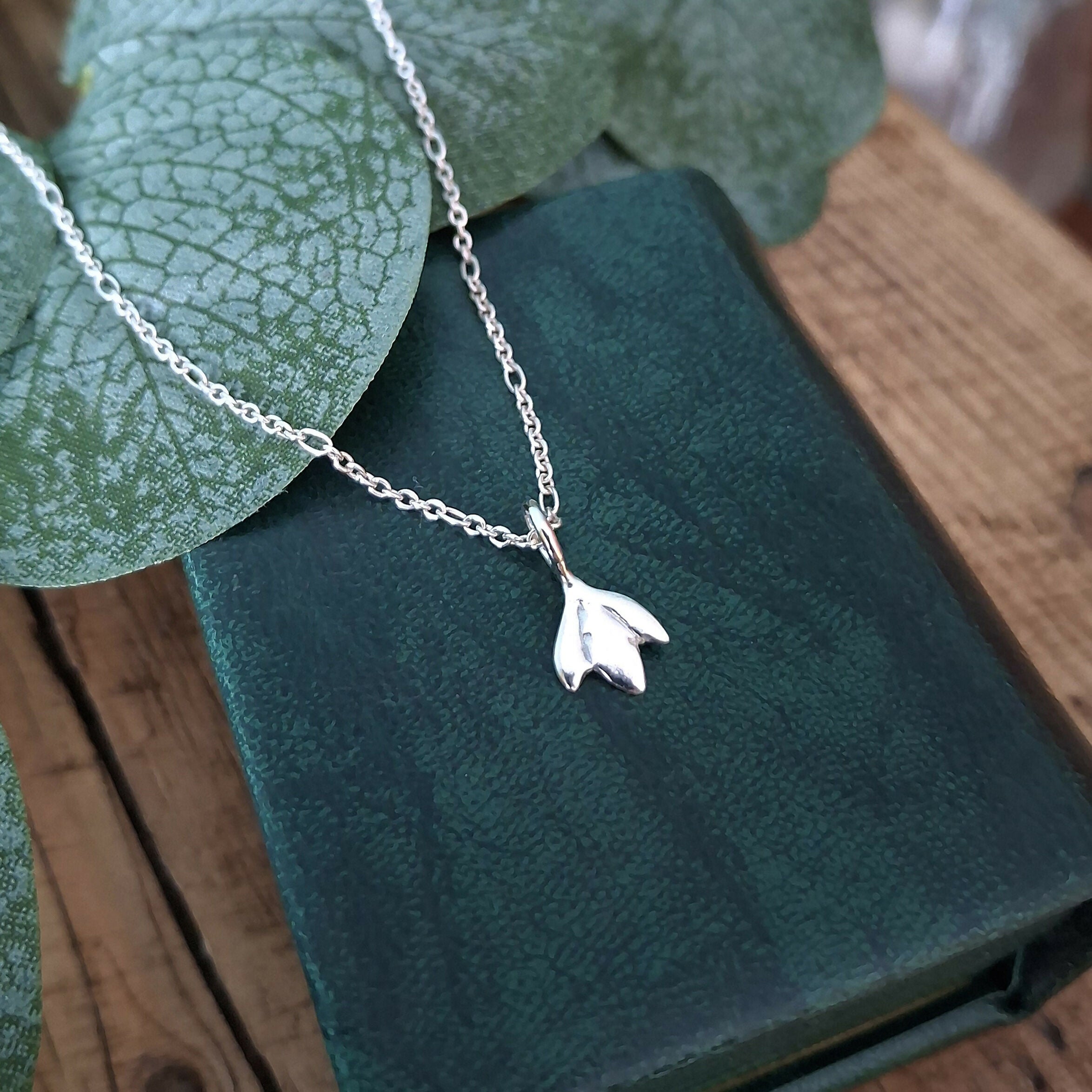 Handmade Silver Snowdrop Necklace