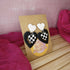 Black And White Heart Polymer Clay Earrings With Check Heart Charm