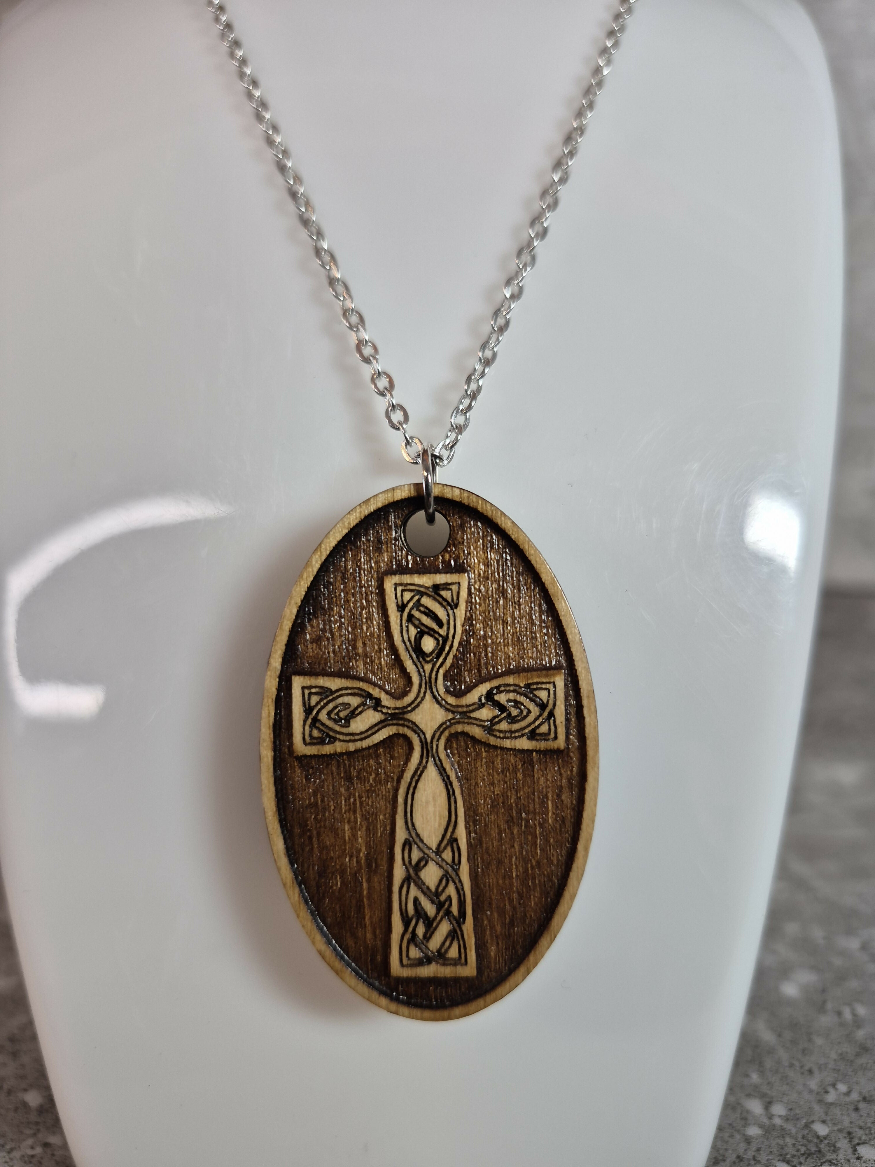 Handcrafted and Engraved Celtic Cross Pendant