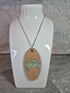 Unique Handcrafted Oval Cherry Wood Veneered Pendant With Engraved Leaping Hare