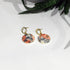 Orange and White Floral Dangle Earrings - Handmade Polymer Clay - Polly Plant