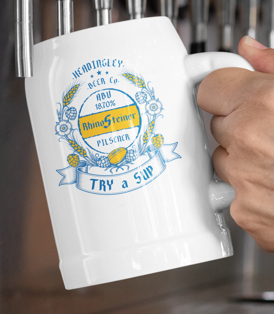 Leeds Rhinos Beer Mug RhinoSteiner Design