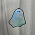 Streaky Iridescent Blue Ghost Stained Glass Decoration
