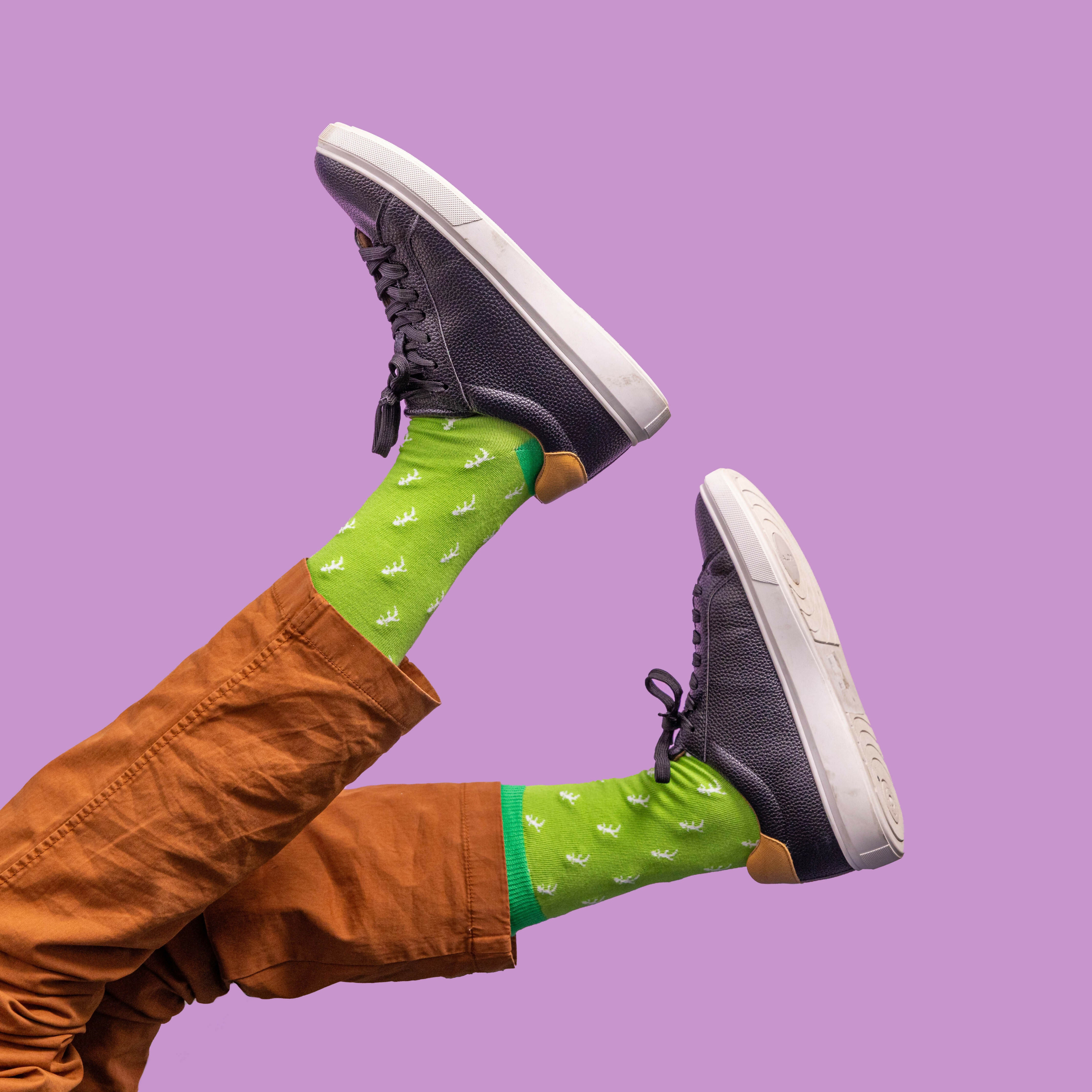 Persona Green Lizard Pattern Egyptian Cotton Men's Socks | UK 6.5 - 11