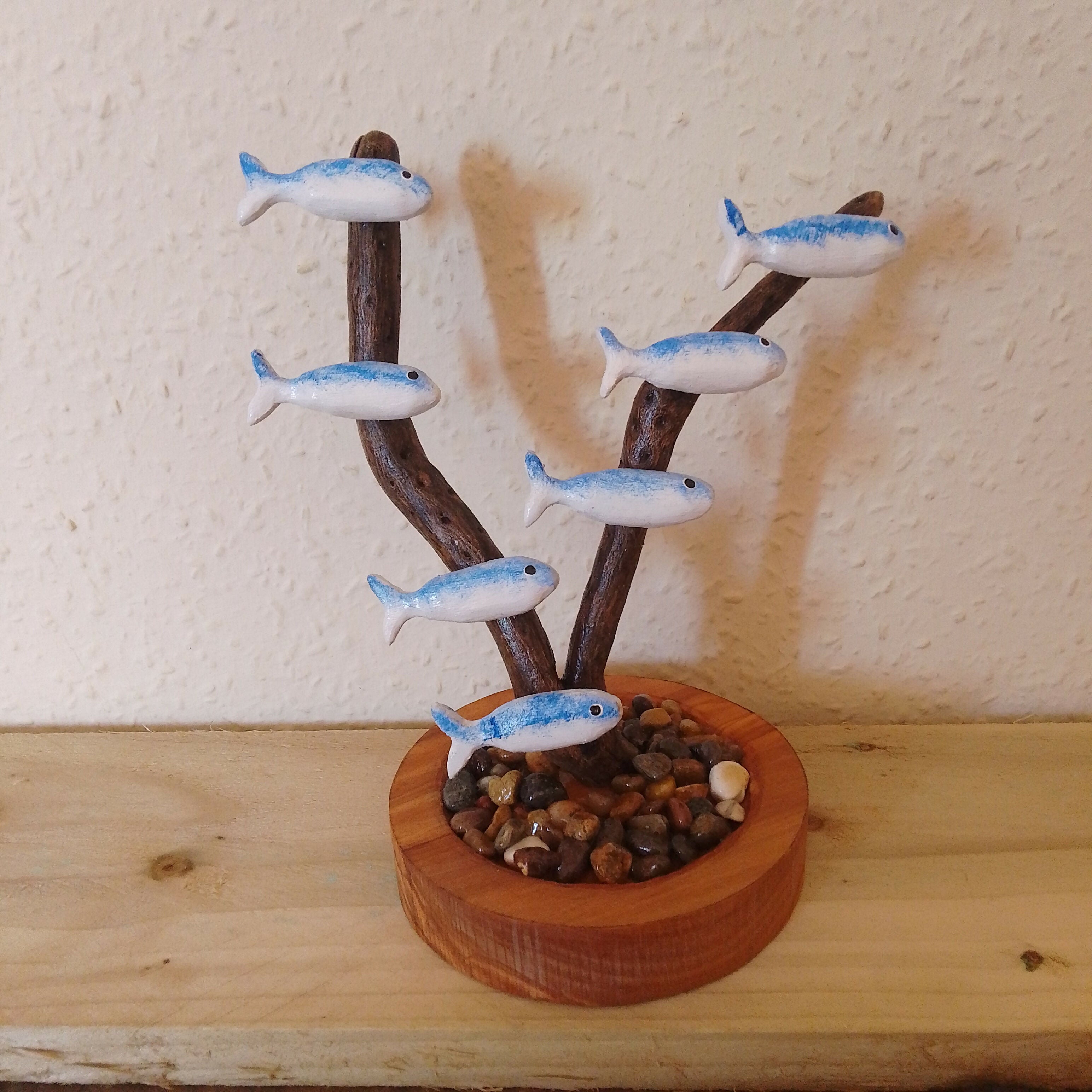 7 Fish On Driftwood