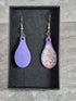 Handcrafted Tear Drop Purple, Silver, Gold And Orange Earrings