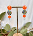 Funky Pattern Collection - Orange Droplet Polymer Clay Earrings