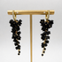 Cascading Flower Drop Earrings with Mini Floral Clusters in Black