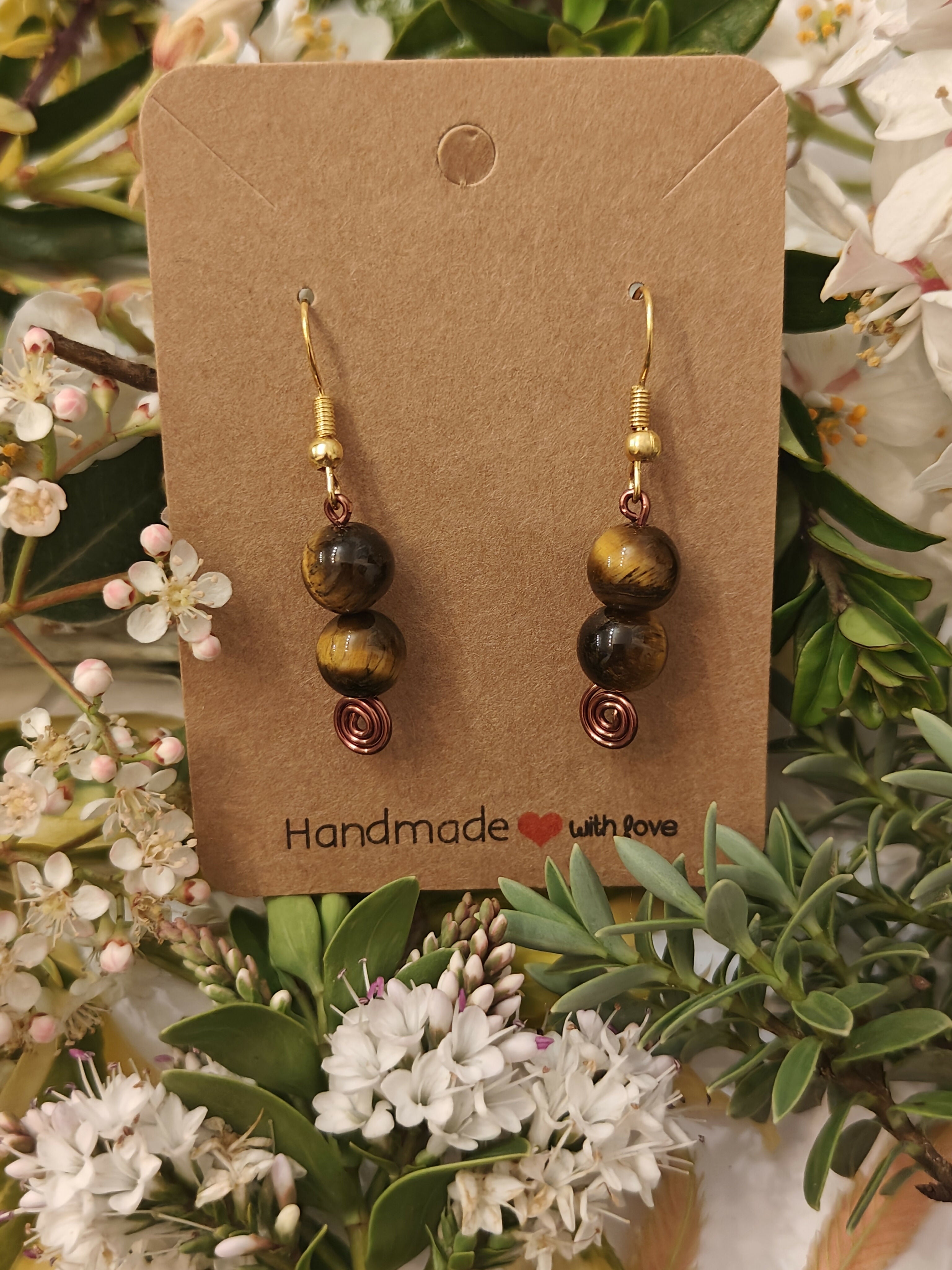 Tiger's Eye Crystal Earrings
