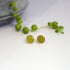 Olive and Gold Stud Earrings - Handmade Polymer Clay - Polly Plant