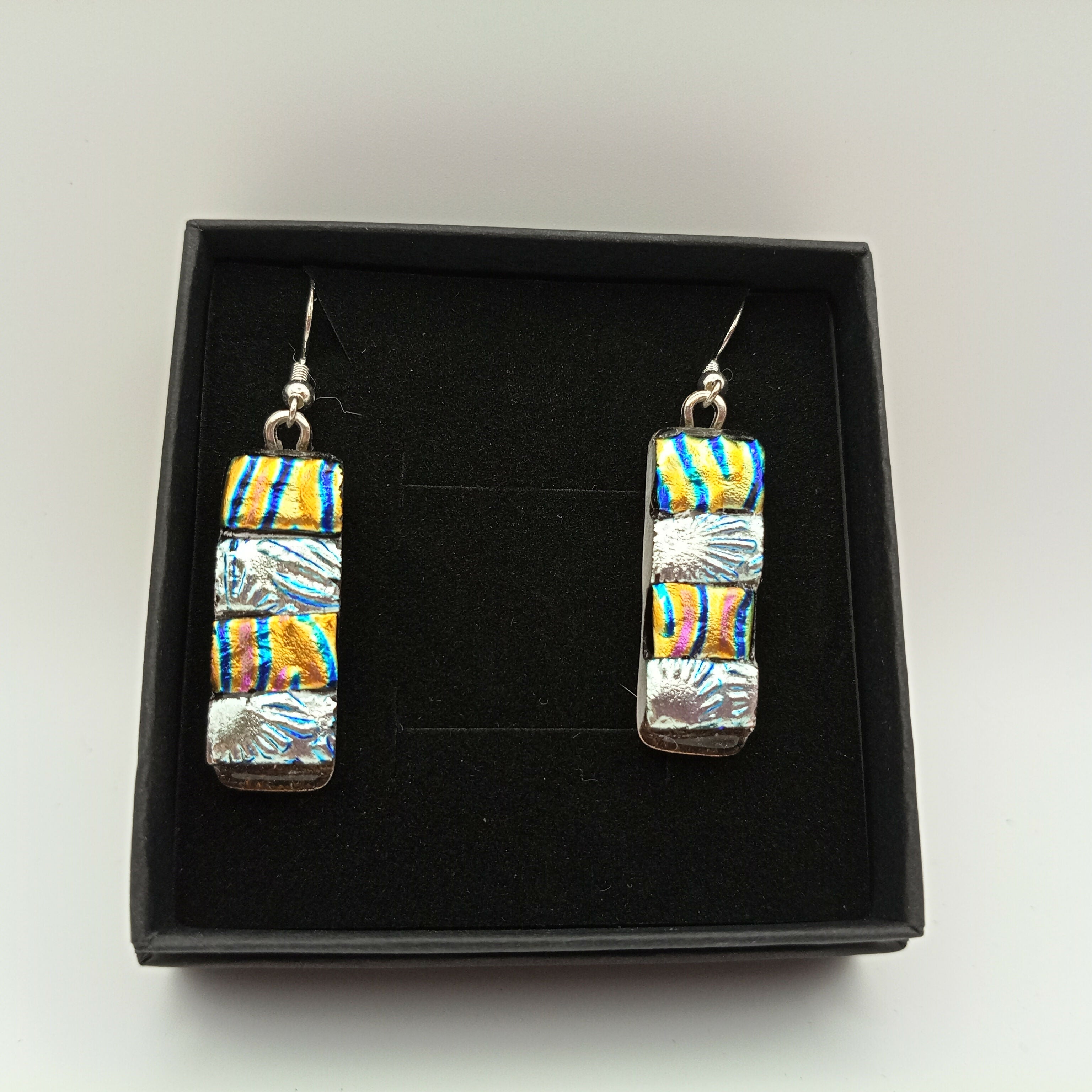 Striped Dichroic Earrings