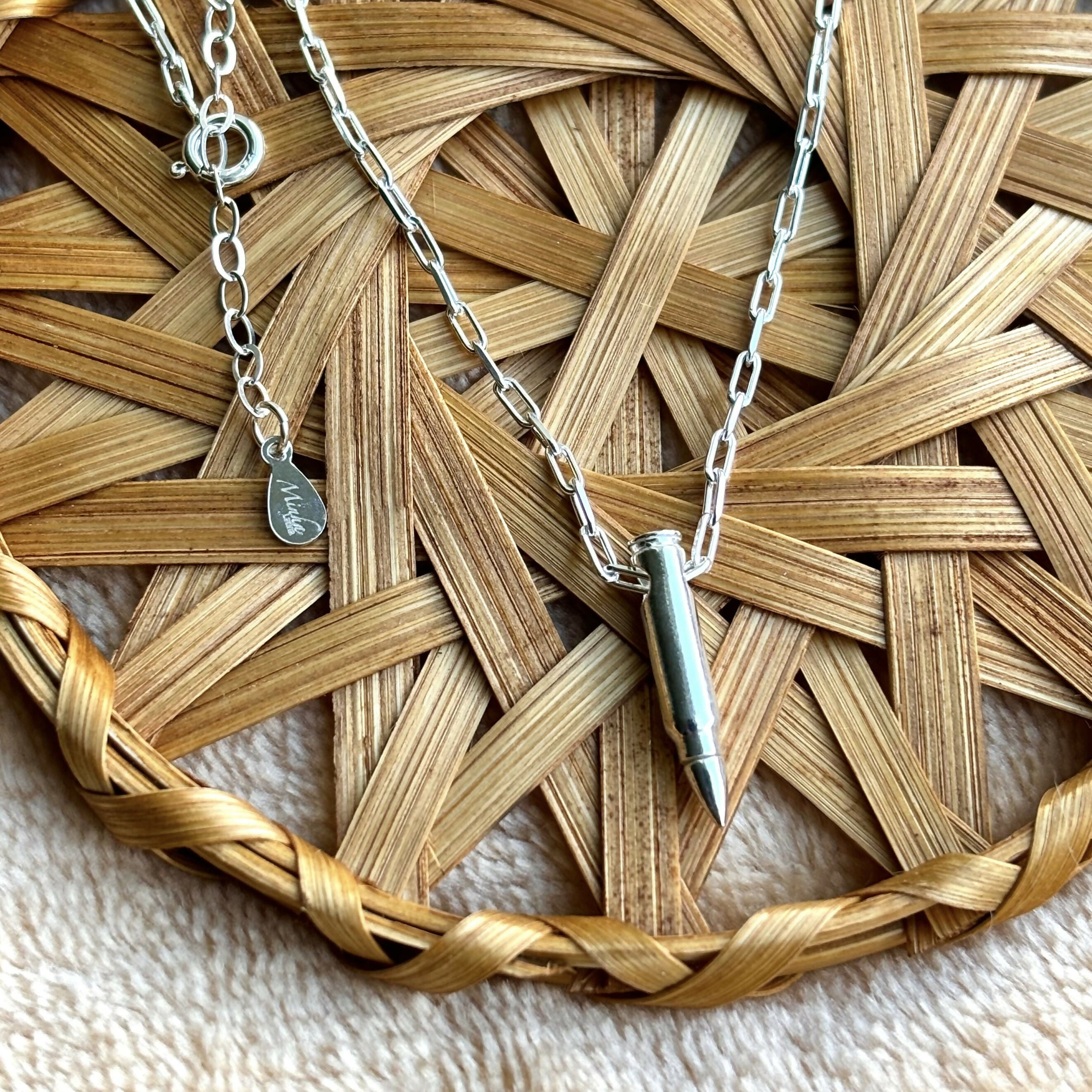 Sterling Silver Bullet Necklace